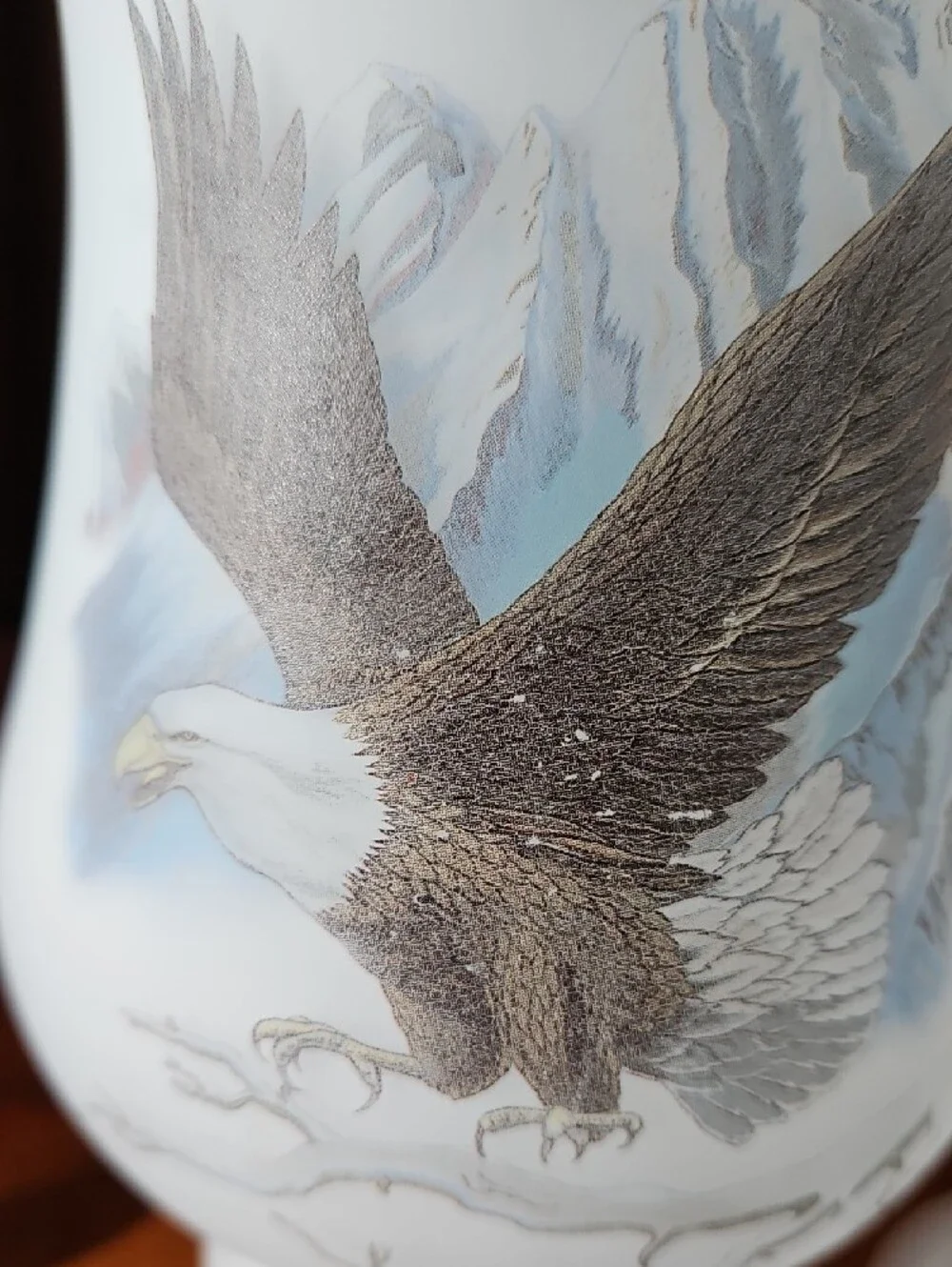 Vintage Eagle Frosted Glass Candle Lamps Set of 2 Cabin Lodge Decor Americana